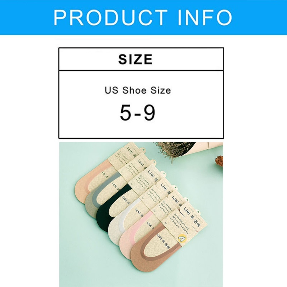 6 Pairs of Womens Low Cut Invisible Silk Socks - Picture 8 of 8